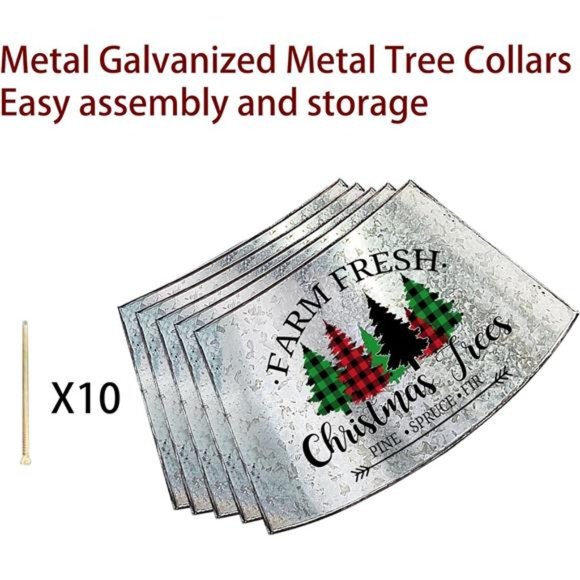 Metal Christmas Tree Collar, Christmas Tree Base, (Silver,...